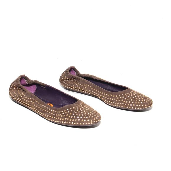 VANELi Brown Suede Studded Ballet Flats Size 8.5N (Narrow) - Picture 1 of 6
